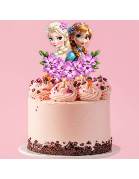 Full Colour Taarttopper op Maat: Anna & Elsa