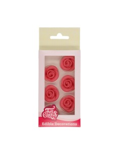 FunCakes Marsepein Decoratie Rozen Roze -6st-