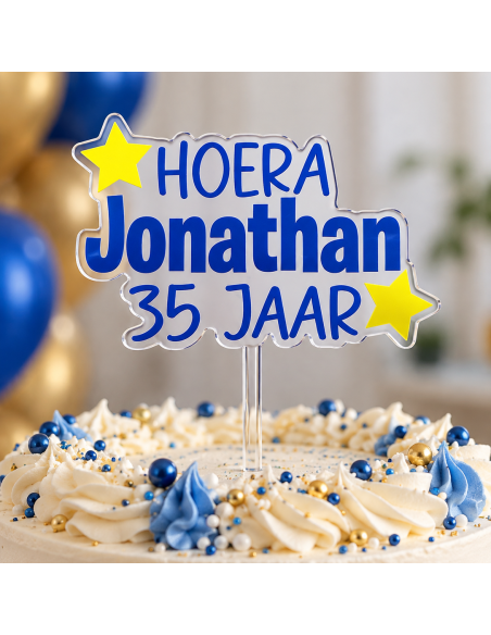 Full Colour Taarttopper op Maat: Tekst