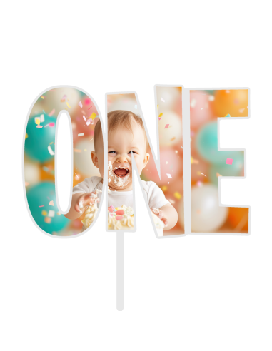 Full Colour Taarttopper op Maat: ONE