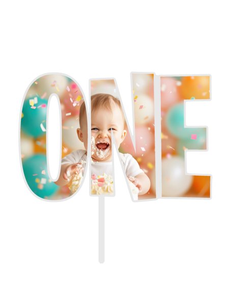 Full Colour Taarttopper op Maat: ONE