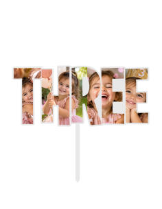 Full Colour Taarttopper op Maat: THREE