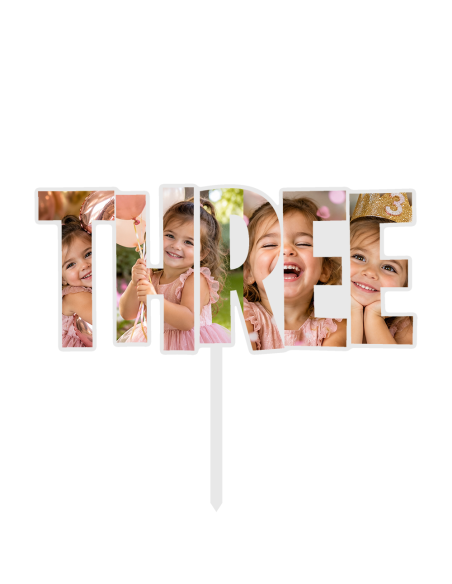 Full Colour Taarttopper op Maat: THREE