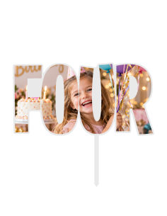 Full Colour Taarttopper op Maat: FOUR