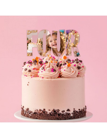 Full Colour Taarttopper op Maat: FOUR