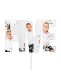Full Colour Taarttopper op Maat: FIVE