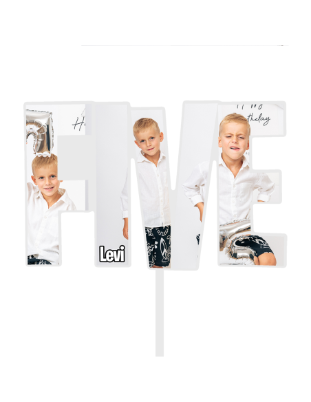Full Colour Taarttopper op Maat: FIVE