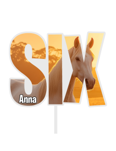 Full Colour Taarttopper op Maat: SIX
