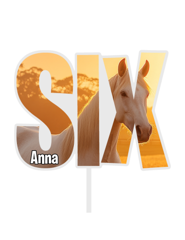 Full Colour Taarttopper op Maat: SIX