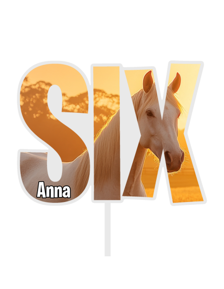 Full Colour Taarttopper op Maat: SIX