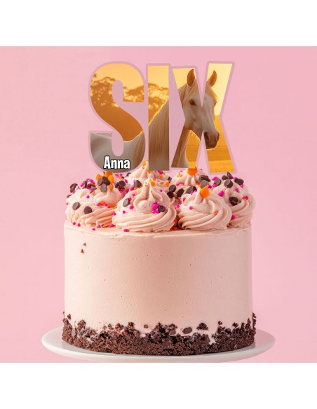 Full Colour Taarttopper op Maat: SIX