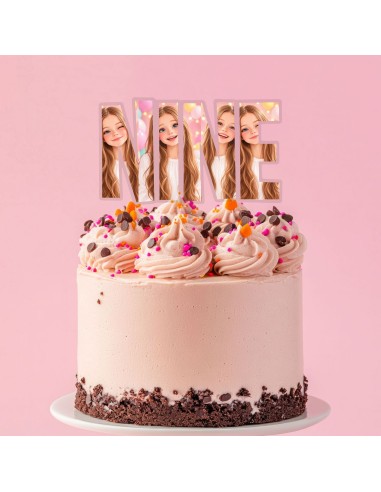 Full Colour Taarttopper op Maat: NINE