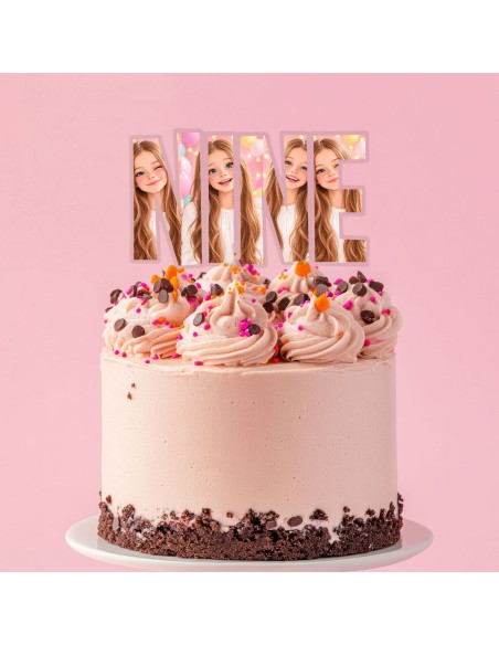 Full Colour Taarttopper op Maat: NINE