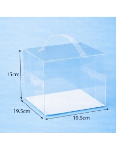Taartdoos Transparant 19,5 × 19,5 × 15 cm