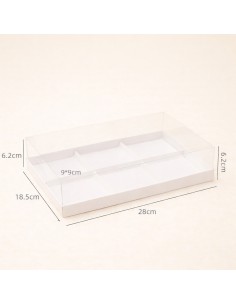 Treat Box Transparant 6-vak - 28 x 18,5 x 6,2 cm -1st-