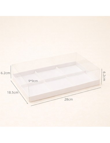 Treat Box Transparant 6-vak - 28 x 18,5 x 6,2 cm -1st-