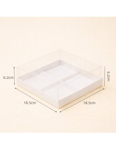Treat Box Transparant 4-vak - 18,5 x 18,5 x 6,2 cm -1st-
