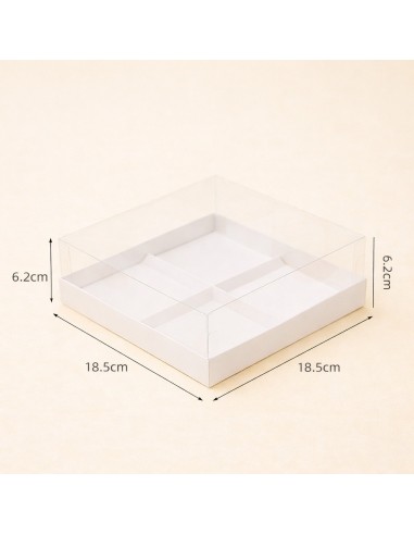 Treat Box Transparant 4-vak - 18,5 x 18,5 x 6,2 cm -1st-