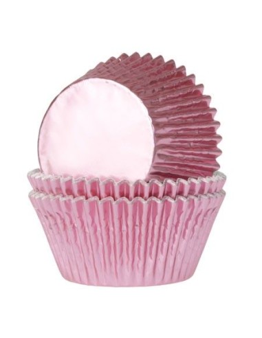 House of Marie Mini Baking Cups Folie Baby Roze -36st-