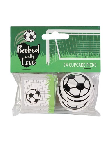 Baked with Love Cupcake Toppers Voetbal -24st-