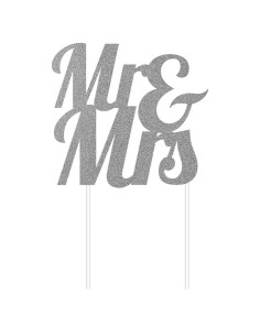 Creative Party Taarttopper Mr & Mrs - Zilver //