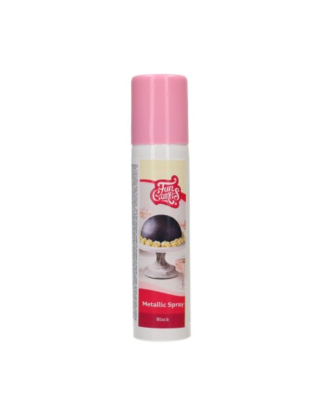 FunCakes Metallic Spray Zwart -100ml-