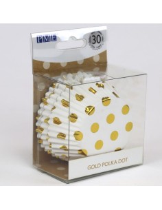 PME Folie Baking Cups Wit met Gouden Stippen -30st- 2