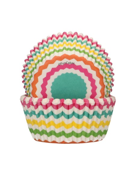 FunCakes Baking Cups Chevron Kleurrijk -48st-