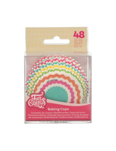 FunCakes Baking Cups Chevron Kleurrijk -48st-
