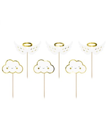 PartyDeco Cupcake Toppers Wolken & Vleugels -6st- //