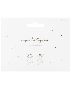 PartyDeco Cupcake Toppers Wolken & Vleugels -6st- // 2