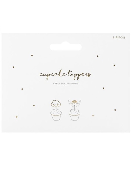 PartyDeco Cupcake Toppers Wolken & Vleugels -6st- //