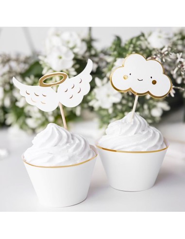 PartyDeco Cupcake Toppers Wolken & Vleugels -6st- //