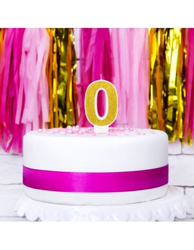PartyDeco Kaars Nummer 0 - Goud