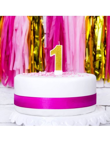 PartyDeco Kaars Nummer 1 - Goud