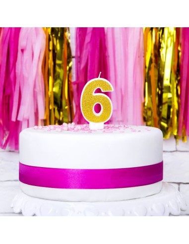 PartyDeco Kaars Nummer 6 - Goud