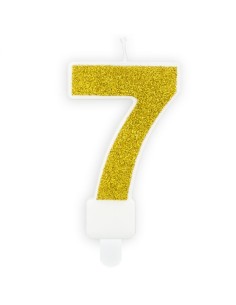 PartyDeco Kaars Nummer 7 - Goud