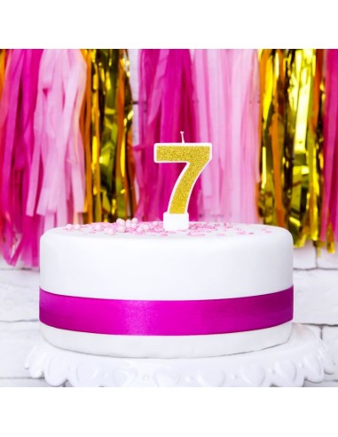 PartyDeco Kaars Nummer 7 - Goud