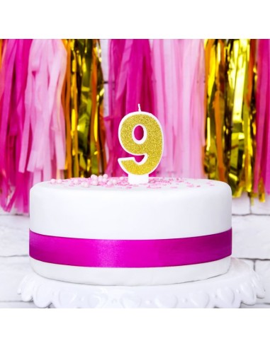 PartyDeco Kaars Nummer 9 - Goud