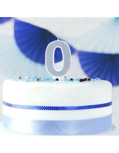 PartyDeco Kaars Nummer 0 - Zilver