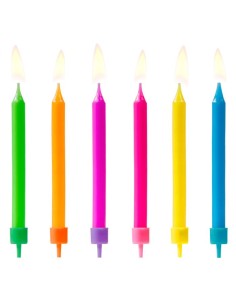 PartyDeco Verjaardag Kaarsen Gekleurd -6st-