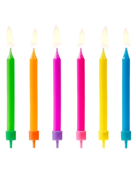 PartyDeco Verjaardag Kaarsen Gekleurd -6st-