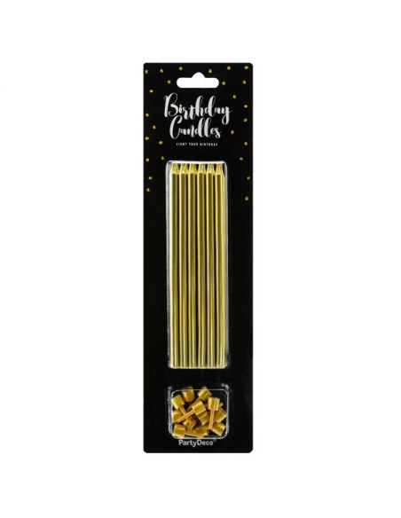 PartyDeco Verjaardag Kaarsen Goud 12,5 cm -12st-