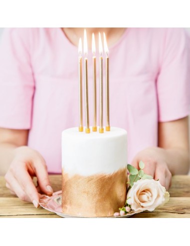 PartyDeco Verjaardag Kaarsen Goud 12,5 cm -12st-