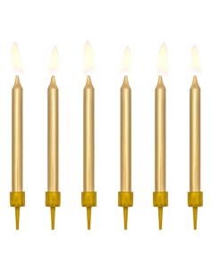 PartyDeco Verjaardag Kaarsen Goud 6 cm -6st-