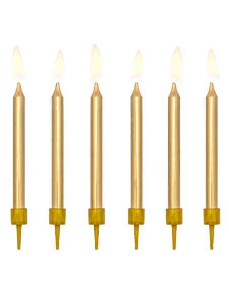 PartyDeco Verjaardag Kaarsen Goud 6 cm -6st-