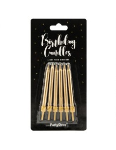 PartyDeco Verjaardag Kaarsen Goud 6 cm -6st- 2