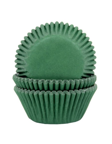House of Marie Baking Cups Effen Donkergroen -48st-