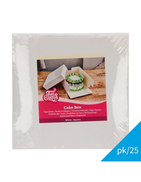 FunCakes Taartdoos Blanco 20x20x15cm -25st-