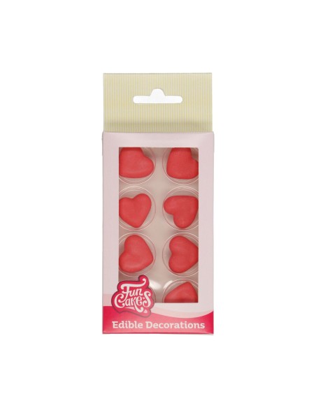 FunCakes Suikerdecoratie Hart Rood -8st-